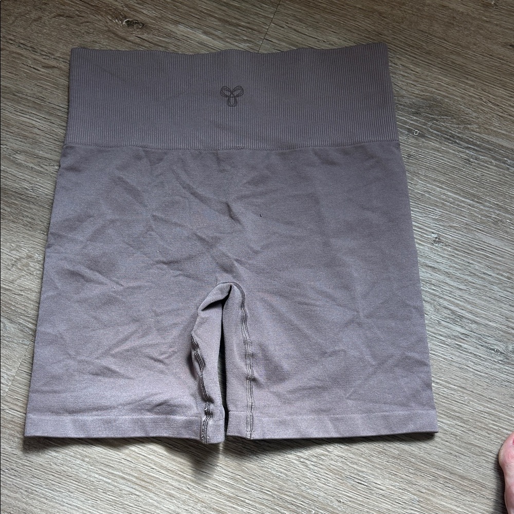 TNA High-Waist Seamless Bike Shorts in Taupe